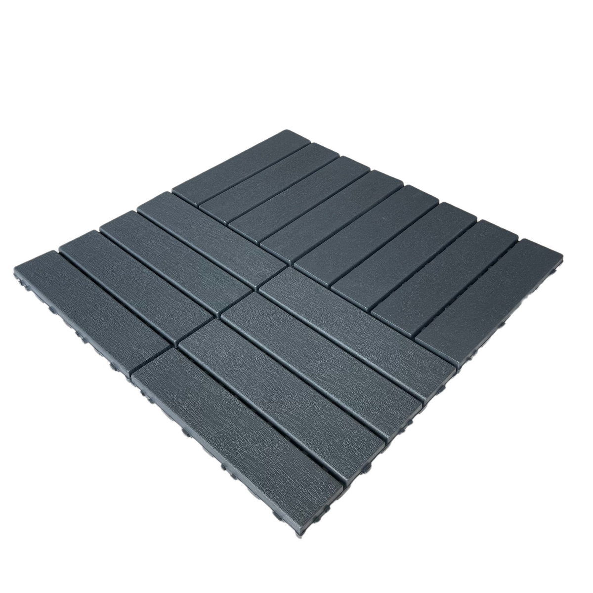 Plastic Interlocking Deck Tiles,44 Pack Patio Deck Tiles,12"x12" Square Waterproof Outdoor Flooring All Weather Use, Patio Floor Decking Tiles for Porch Poolside Balcony Backyard (Dark Grey 44 pack)