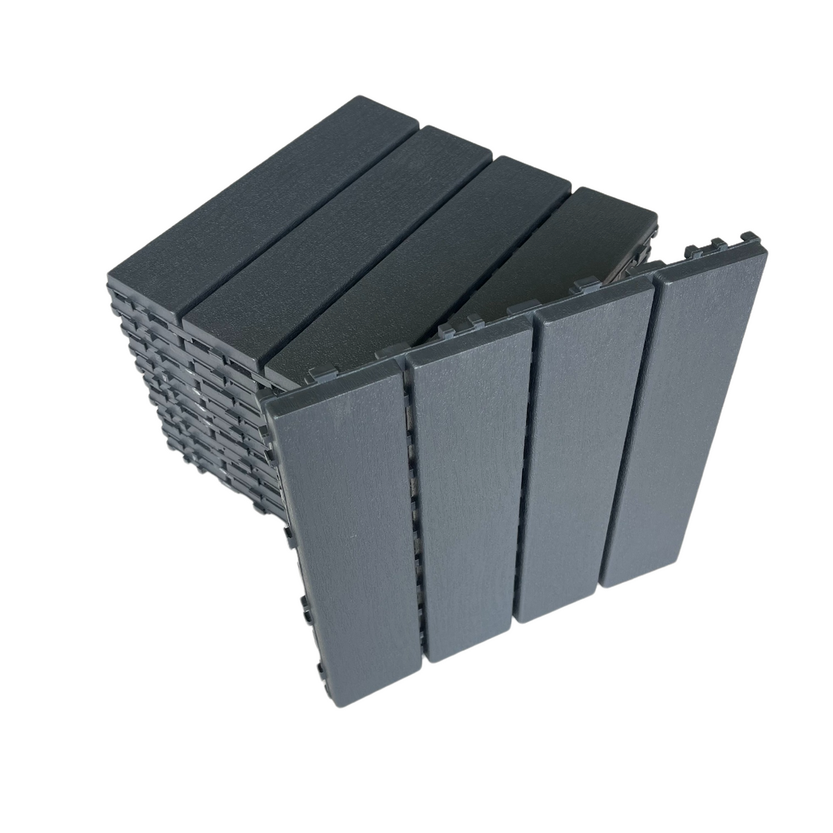Plastic Interlocking Deck Tiles,44 Pack Patio Deck Tiles,12"x12" Square Waterproof Outdoor Flooring All Weather Use, Patio Floor Decking Tiles for Porch Poolside Balcony Backyard (Dark Grey 44 pack)