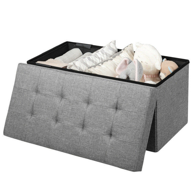 31.5 Inch Storage Ottoman Footrest with Removable Storage Bin