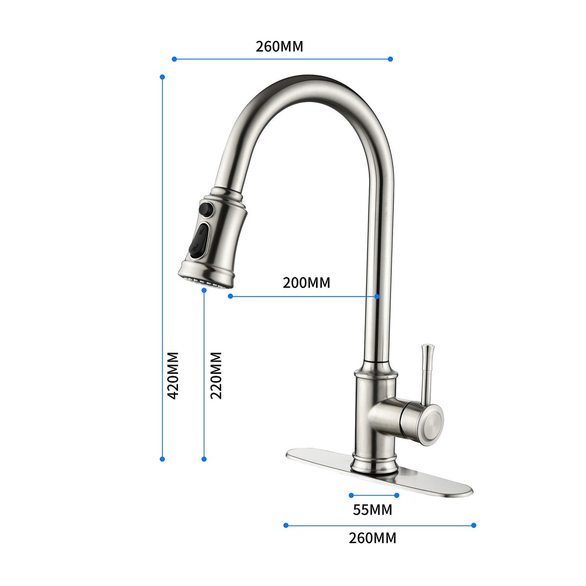 Touch Kitchen Faucet with Pull Down Sprayer,Single Handle High Arc  Pull out Kitchen Faucet,Single Level Stainless Steel Kitchen Sink Faucets with Pull down Sprayer