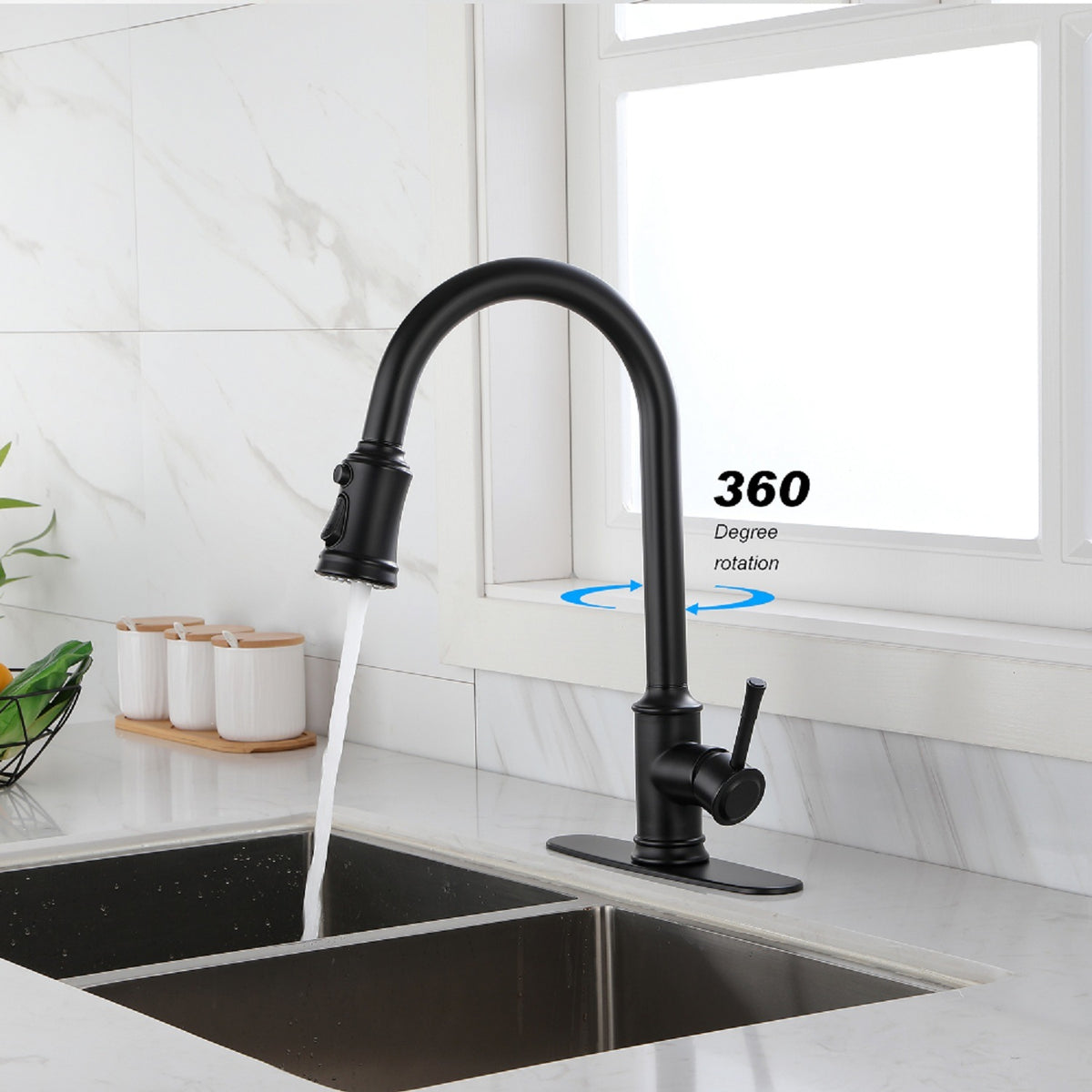 Touch Kitchen Faucet with Pull Down Sprayer,Single Handle High Arc  Pull out Kitchen Faucet,Single Level Stainless Steel Kitchen Sink Faucets with Pull down Sprayer