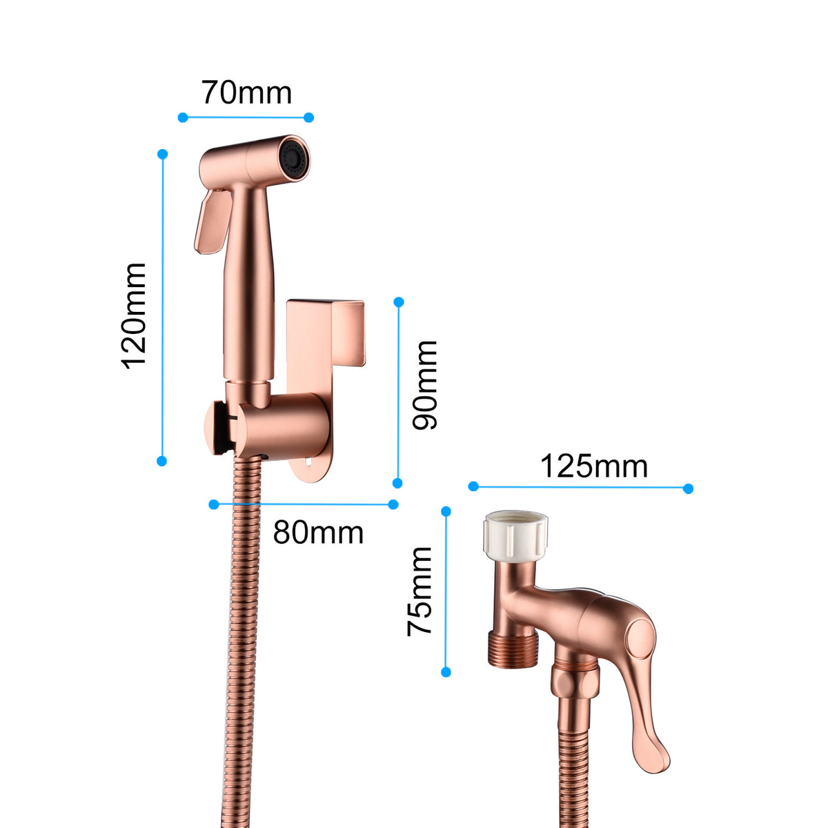 Bidet Sprayer for Toilet, Handheld Cloth Diaper Sprayer, Bathroom Sprayer Kit Spray Attachment with Hose, Stainless Steel Easy Install Great Water Pressure for Bathing Pets, Feminine Hygiene
