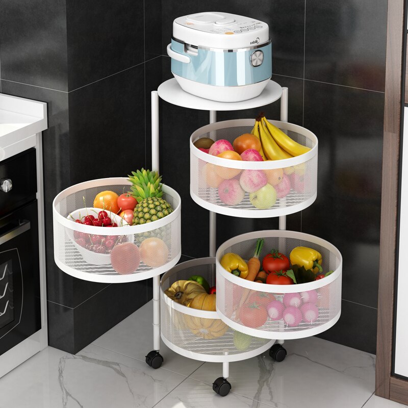 Multi-layer Round Rotatable Fruit Storage Basket / Shelf