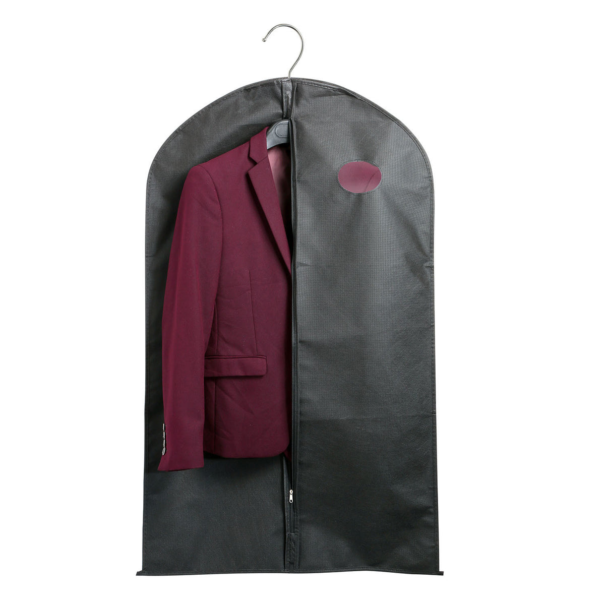 5Pcs 39" Garment Bags Hanging Suit Bags Covers Breathable with Full Zipper Transparent Window