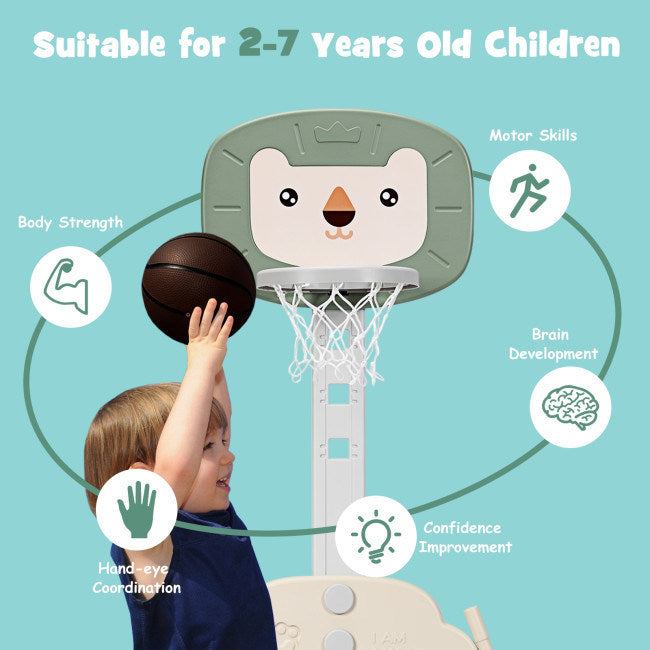 3-in-1 Adjustable Kids Basketball Hoop Sports Set