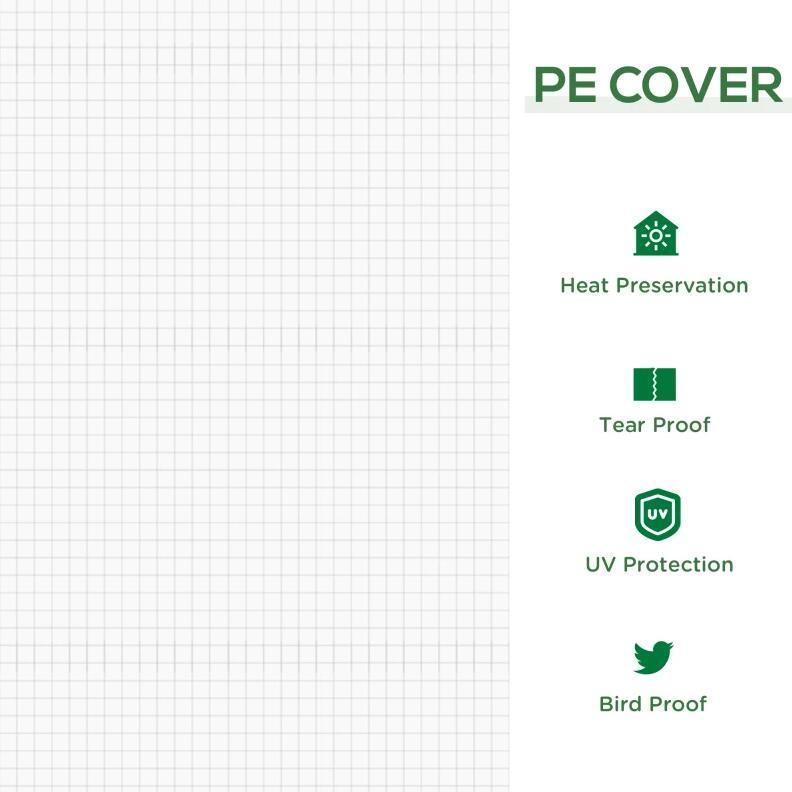 6' x 3' x 3' Portable Mini Greenhouse;  Outdoor Garden with Large Zipper Doors and Water/UV PE Cover;  White