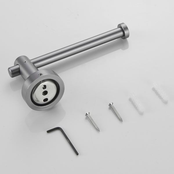 Bathroom Hardware Set; Thicken Space Aluminum 6 PCS Towel bar Set- Gun Grey 24 Inches Wall Mounted