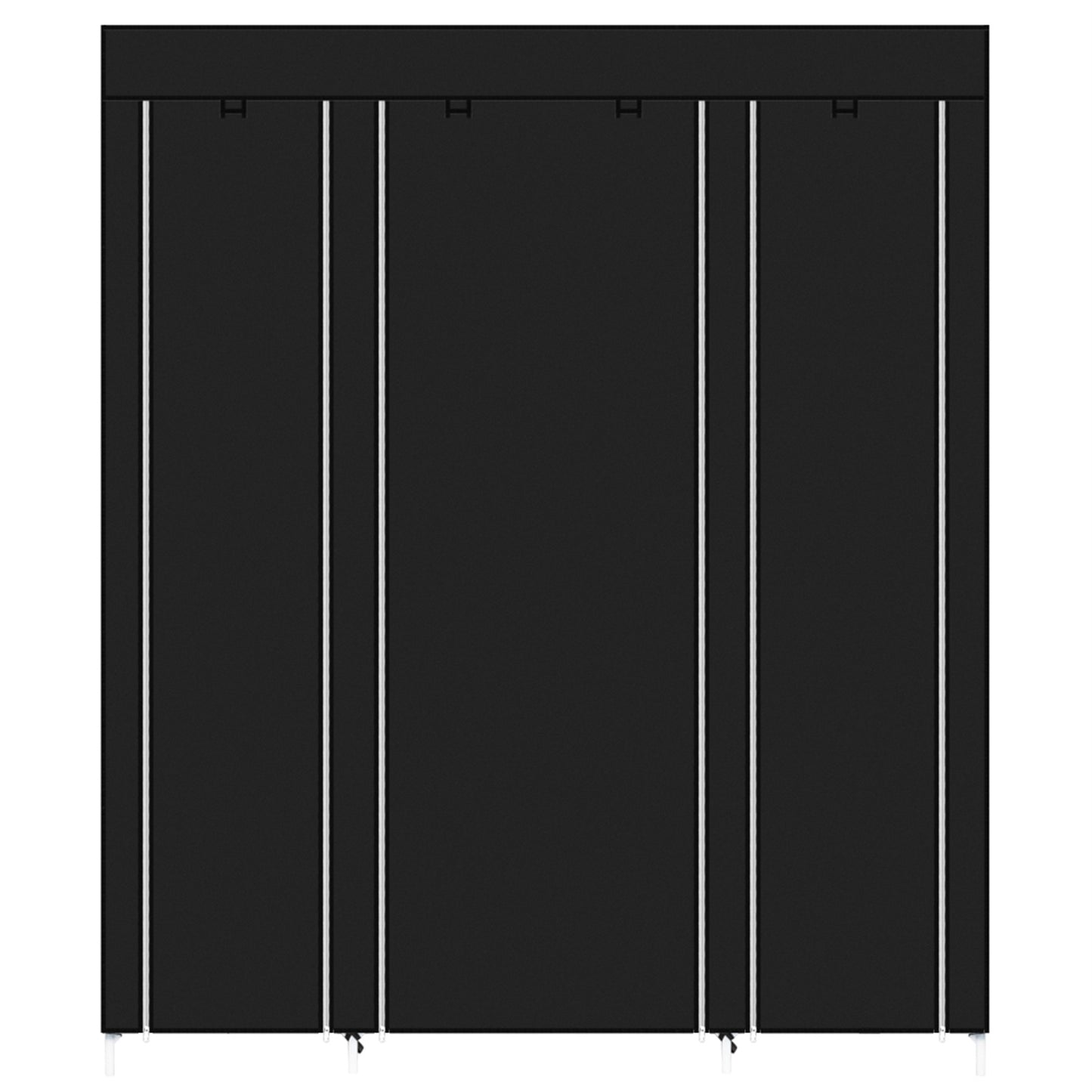 69" Portable Clothes Closet Wardrobe Storage Organizer with Non-Woven Fabric Quick and Easy to Assemble Extra Strong and Durable Black