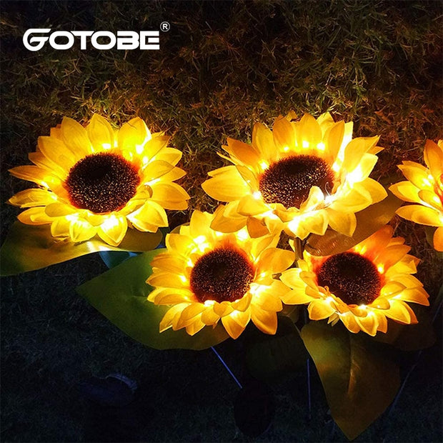 Solar Powered Sunflower LED Light