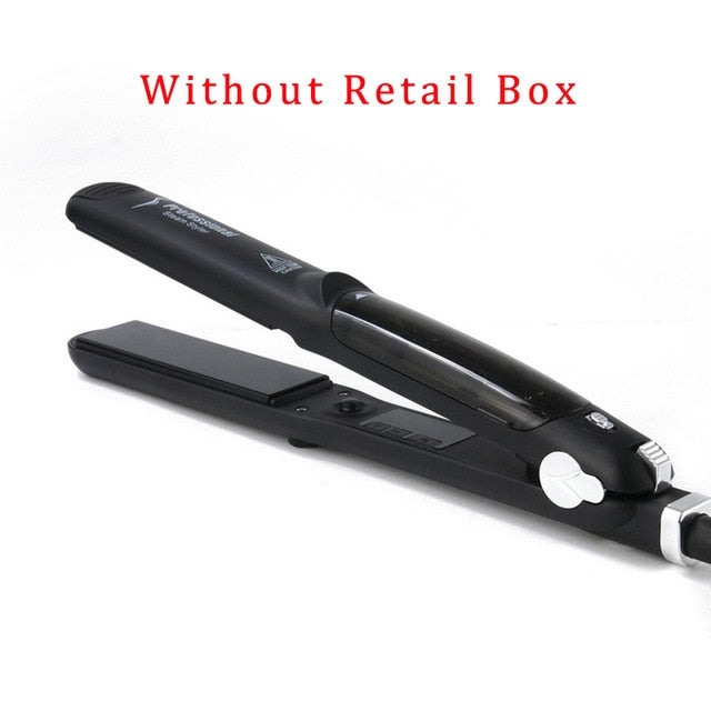 Salon-Grade Dual Purpose Steam Hair Straightener and Flat Iron Curler for Amazing Style. Perfect Gift for Girlfriend!